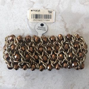 Amber and gold stretch bracelet